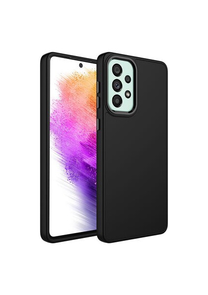 Samsung Galaxy A23 Kılıf Metal Çerçeve ve Buton Tasarımlı Silikon Luna Kapak