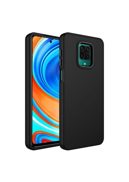 Redmi Note 9s Kılıf Metal Çerçeve ve Buton Tasarımlı Silikon Luna Kapak
