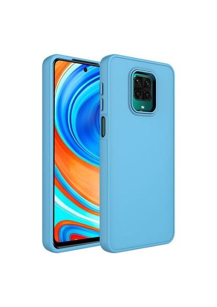 Redmi Note 9s Kılıf Metal Çerçeve ve Buton Tasarımlı Silikon Luna Kapak