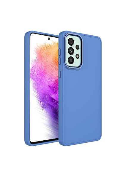 Samsung Galaxy A52 Kılıf Metal Çerçeve ve Buton Tasarımlı Silikon Luna Kapak