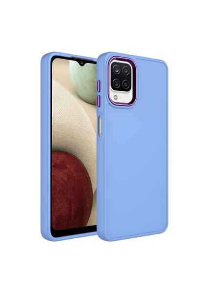 Samsung Galaxy M32 Kılıf Metal Çerçeve ve Buton Tasarımlı Silikon Luna Kapak