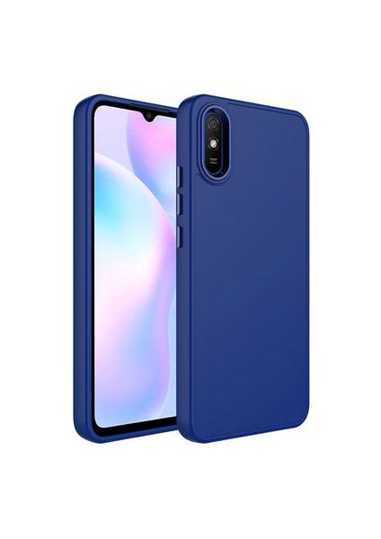 Redmi 9A Kılıf Metal Çerçeve ve Buton Tasarımlı Silikon Luna Kapak