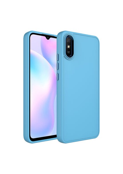 Redmi 9A Kılıf Metal Çerçeve ve Buton Tasarımlı Silikon Luna Kapak