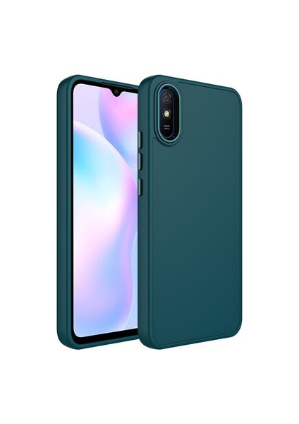 Redmi 9A Kılıf Metal Çerçeve ve Buton Tasarımlı Silikon Luna Kapak