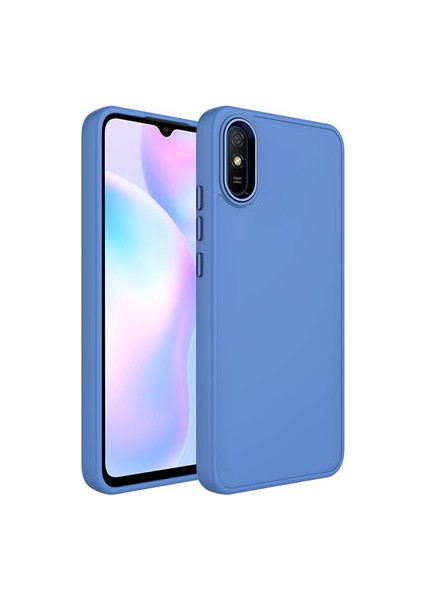 Redmi 9A Kılıf Metal Çerçeve ve Buton Tasarımlı Silikon Luna Kapak