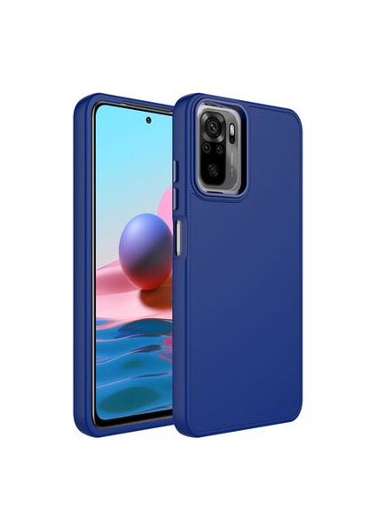 Redmi Note 10 Kılıf Metal Çerçeve ve Buton Tasarımlı Silikon Luna Kapak