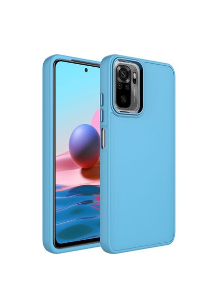 Redmi Note 10 Kılıf Metal Çerçeve ve Buton Tasarımlı Silikon Luna Kapak