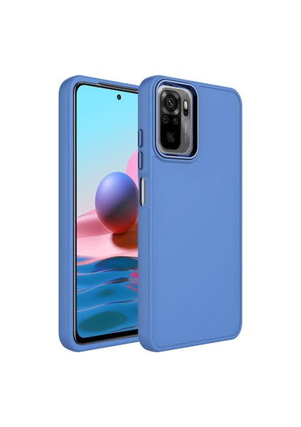 Redmi Note 10 Kılıf Metal Çerçeve ve Buton Tasarımlı Silikon Luna Kapak