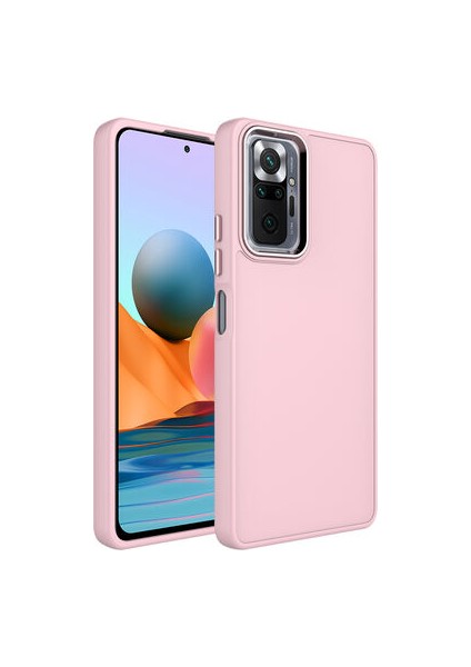 Redmi Note 10 Pro Kılıf Metal Çerçeve ve Buton Tasarımlı Silikon Luna Kapak