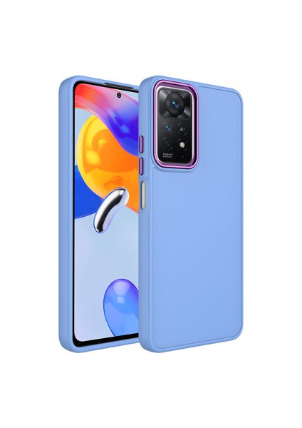 Redmi Note 11 Pro 5g Kılıf Metal Çerçeve ve Buton Tasarımlı Silikon Luna Kapak