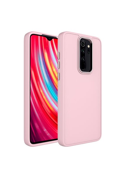 Redmi Note 8 Pro Kılıf Metal Çerçeve ve Buton Tasarımlı Silikon Luna Kapak