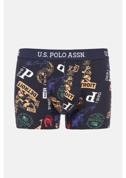 U.s. Polo Assn Erkek 2'li Düz Lacivert ve Renkli -Baskılı Boxer 80476-USP Lacivert Baskılı fırsatları