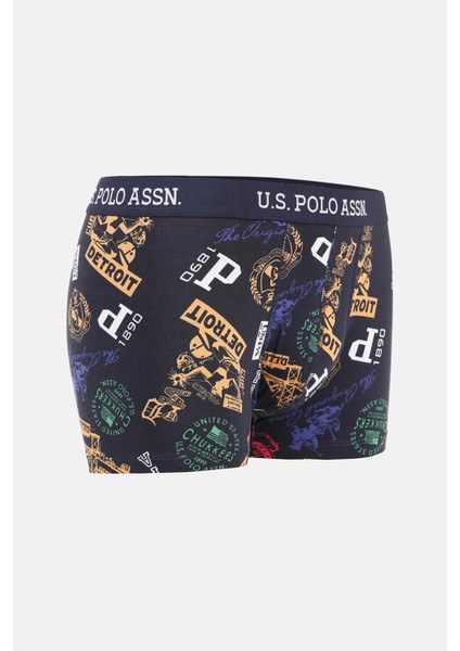 U.s. Polo Assn Erkek 2'li Düz Lacivert ve Renkli -Baskılı Boxer 80476-USP Lacivert Baskılı indirimleri