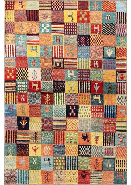 Multy Kareli Geometrik Desenli Dokuma Taban Halı 4129