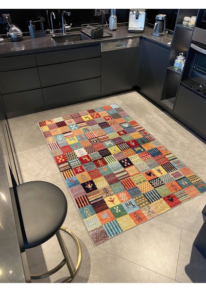 Multy Kareli Geometrik Desenli Dokuma Taban Halı 4129 fiyatları