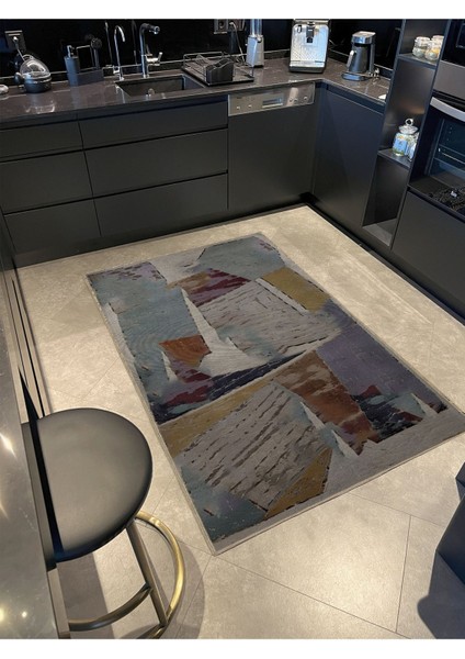 Shape Koleksiyonu Bej Tonlar Çok Renkli Dokuma Taban Modern Dekoratif Halı 31