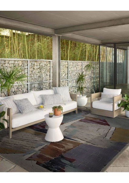 Shape Koleksiyonu Bej Tonlar Çok Renkli Dokuma Taban Modern Dekoratif Halı 31 modelleri