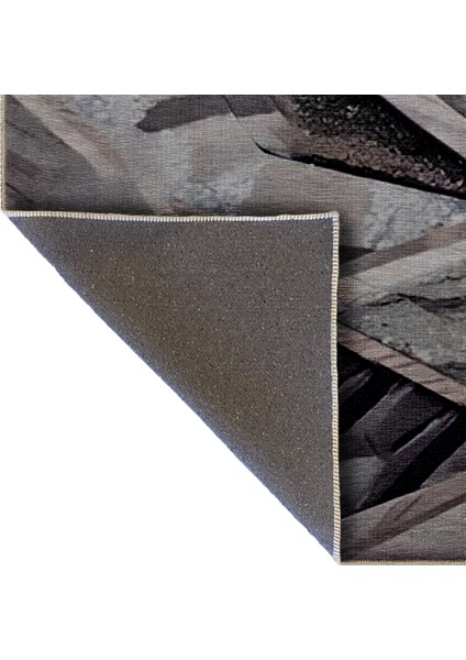 Shape Koleksiyonu Gri Tonlarda Üçgen Soyut Desenli Dokuma Taban Modern Dekoratif Halı 57