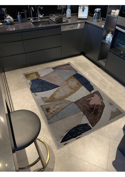 Shape Koleksiyonu Bej Pastel Tonlar Karma Şekiller Dokuma Taban Modern Dekoratif Halı 27