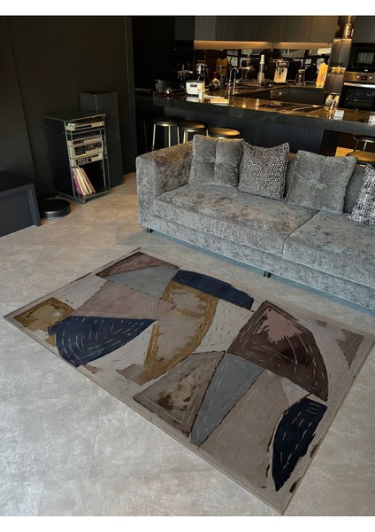 Shape Koleksiyonu Bej Pastel Tonlar Karma Şekiller Dokuma Taban Modern Dekoratif Halı 27 fiyatları