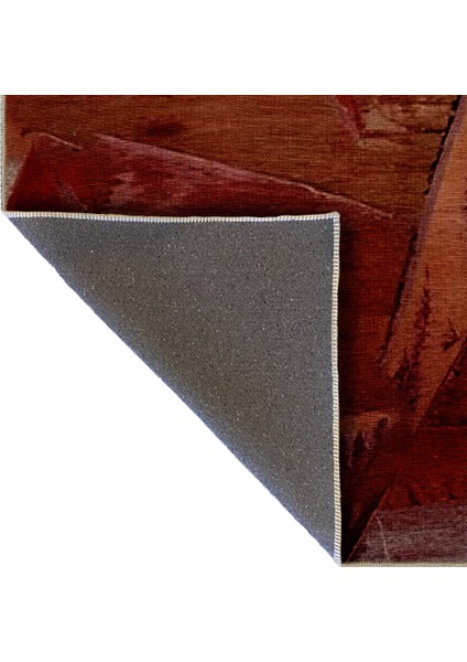Shape Koleksiyonu Turuncu Kırmızı Tonlarda Soyut Desen Detaylı Dokuma Taban Modern Dekoratif Halı 55