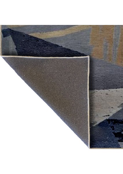 Shape Koleksiyonu Gri Sarı Soyut Desenli Dokuma Taban Modern Dekoratif Halı 61
