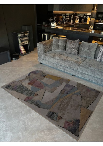 Shape Koleksiyonu Gri Bej Tonlar Çok Renkli Dokuma Taban Modern Dekoratif Halı 33 fiyatları