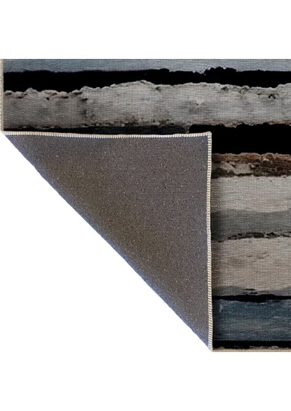 Shape Koleksiyonu Mavi Bej Siyah Tonlarda Dokuma Taban Modern Dekoratif Halı 50 indirimleri