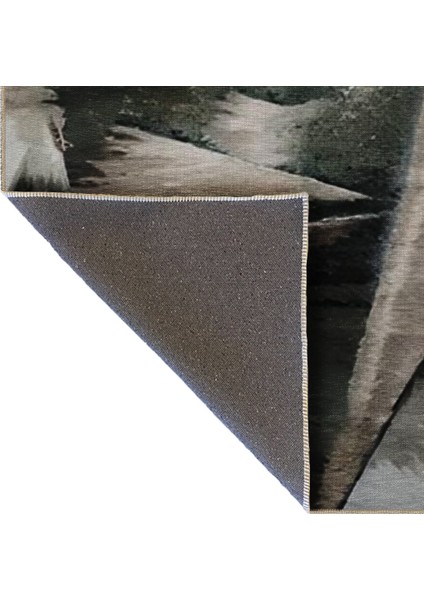 Shape Koleksiyonu Gri Tonlarda Soyut Desen Detaylı Dokuma Taban Modern Dekoratif Halı 52