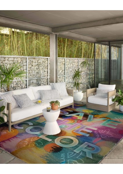 Written Koleksiyonu Çok Renkli Save The Color Yazılı Desenli Modern Dekoratif Halı 08 fırsatları