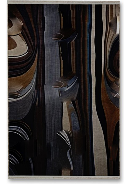 Shape Koleksiyonu Gri Bej Kahve Tonlarda Soyut Desenli Dokuma Taban Modern Dekoratif Halı SHAPE63 fırsatları