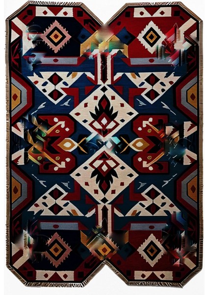 Shape Koleksiyonu Çok Renkli Etnik Desenli Dokuma Taban Modern Dekoratif Halı SHAPE95 modelleri