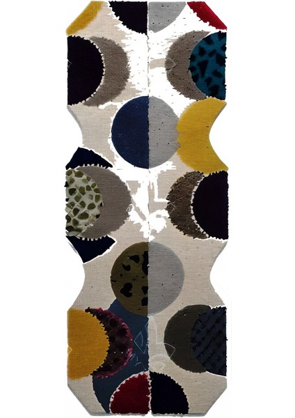 Shape Koleksiyonu Renkli Soyut Daire Desenli Dokuma Taban Modern Dekoratif Halı SHAPE85