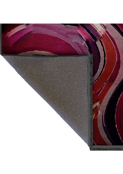 Shape Koleksiyonu Pembe Mor Turuncu Tonlarda Dokuma Taban Saçaklı Modern Dekoratif Halı SHAPE109 indirimleri