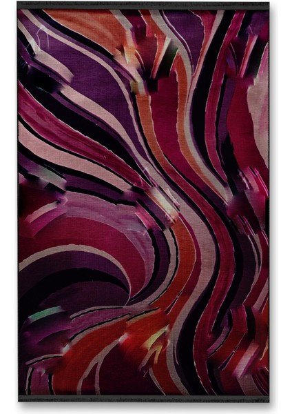 Shape Koleksiyonu Pembe Mor Turuncu Tonlarda Dokuma Taban Saçaklı Modern Dekoratif Halı SHAPE109