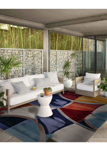 Shape Koleksiyonu Çok Renkli Soyut Desenli Dokuma Tabanlı Modern Dekoratif Halı 20