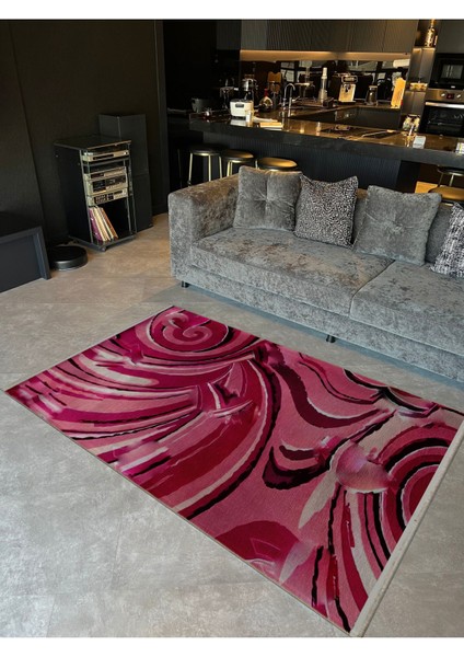 Shape Koleksiyonu Pembe Tonlarda Dokuma Taban Saçaklı Modern Dekoratif Halı SHAPE110 fiyatları