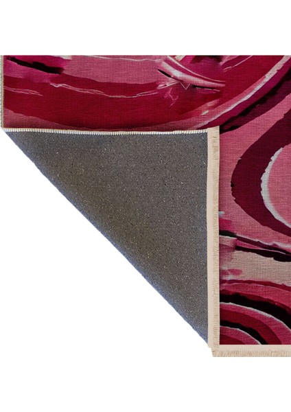 Shape Koleksiyonu Pembe Tonlarda Dokuma Taban Saçaklı Modern Dekoratif Halı SHAPE110 indirimleri
