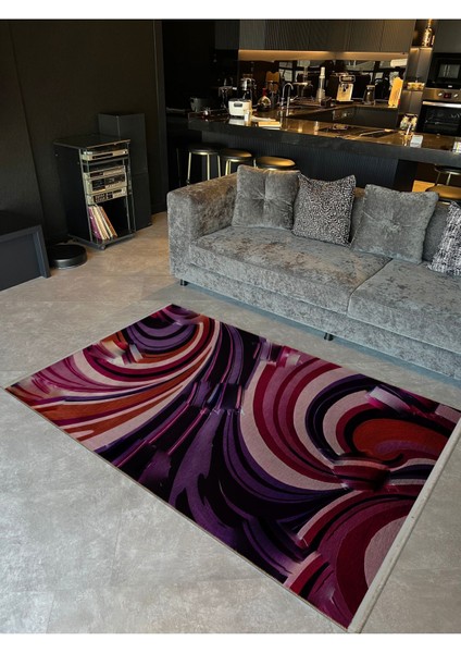 Shape Koleksiyonu Pembe Mor Tonlarda Dokuma Taban Saçaklı Modern Dekoratif Halı SHAPE112 fiyatları