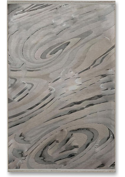 Shape Koleksiyonu Gri Tonlarda Dokuma Taban Saçaklı Modern Dekoratif Halı SHAPE119
