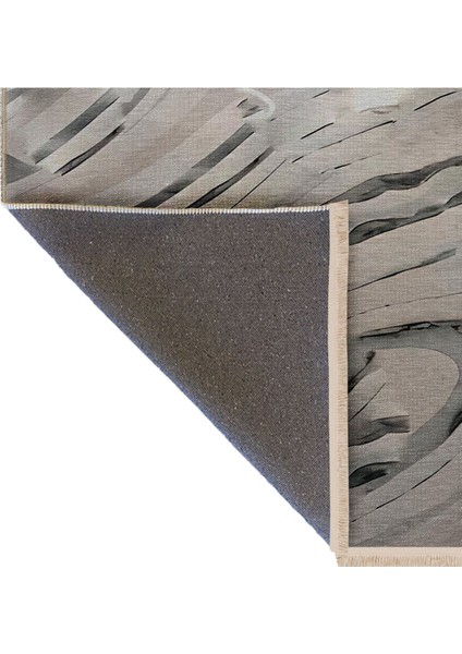 Shape Koleksiyonu Gri Tonlarda Dokuma Taban Saçaklı Modern Dekoratif Halı SHAPE119