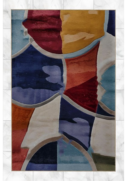 Shape Koleksiyonu Çok Renkli Soyut Desenli Dokuma Tabanlı Modern Dekoratif Halı 20 fırsatları
