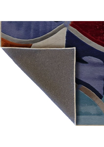 Shape Koleksiyonu Çok Renkli Soyut Desenli Dokuma Tabanlı Modern Dekoratif Halı 20 indirimleri