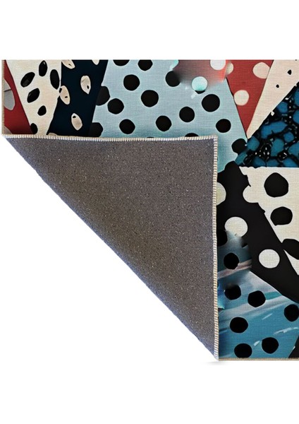 Shape Koleksiyonu Siyah Mavi Bej Puantiye Detaylı Dokuma Taban Modern Dekoratif Halı SHAPE79 indirimleri
