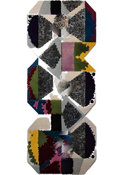 Shape Koleksiyonu Koyu Tonlarda Soyut Desenli Dokuma Taban Modern Dekoratif Halı SHAPE84