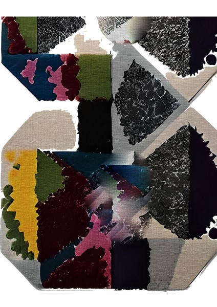 Shape Koleksiyonu Koyu Tonlarda Soyut Desenli Dokuma Taban Modern Dekoratif Halı SHAPE84