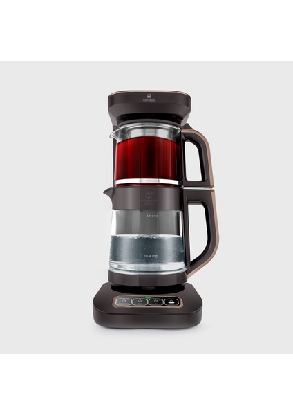 Çaysever Robotea Pro Connect 4 In 1 Konuşan Cam Çay Makinesi Walnut Brown