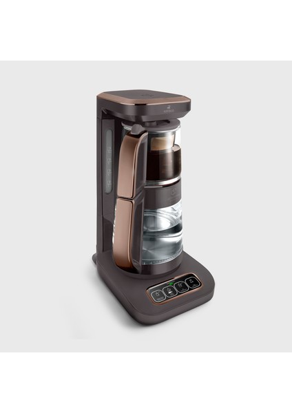 Çaysever Robotea Pro Connect 4 In 1 Konuşan Cam Çay Makinesi Walnut Brown