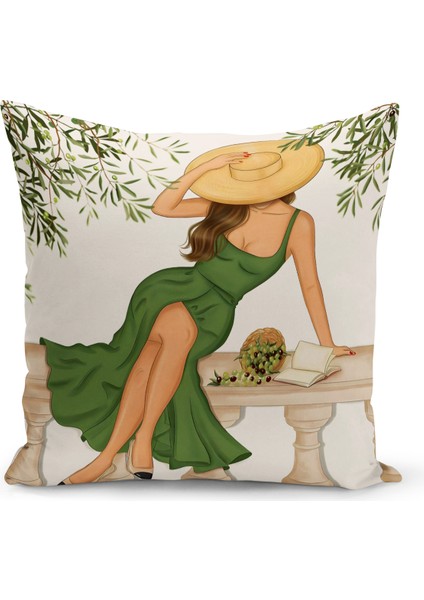 Bohem Serisi Çift Tarafı Dijital Baskılı Kırlent Kılıfı (Bohem Cushion Cover)