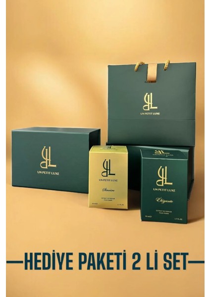 Premium Hediye Kutulu Un Petit Luxe Sincere & Elegante Extrait De Parfum 50 Ml Exclusive Kadın Parfüm Seti (2 li)